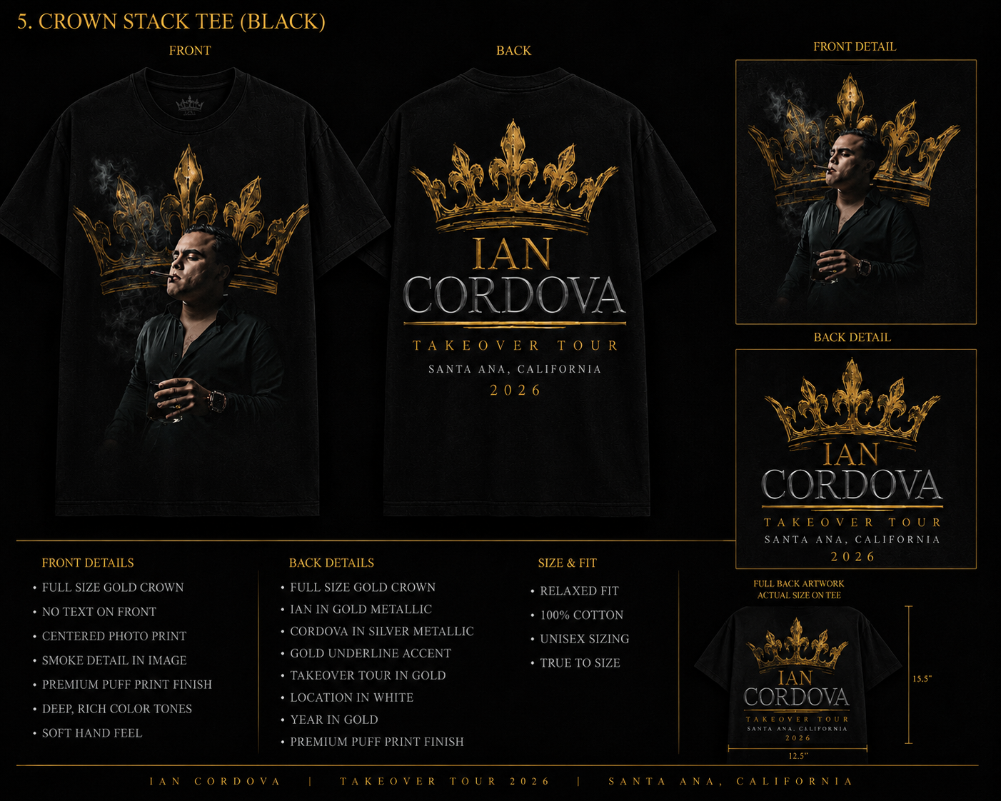Crown Portrait Tee concept board