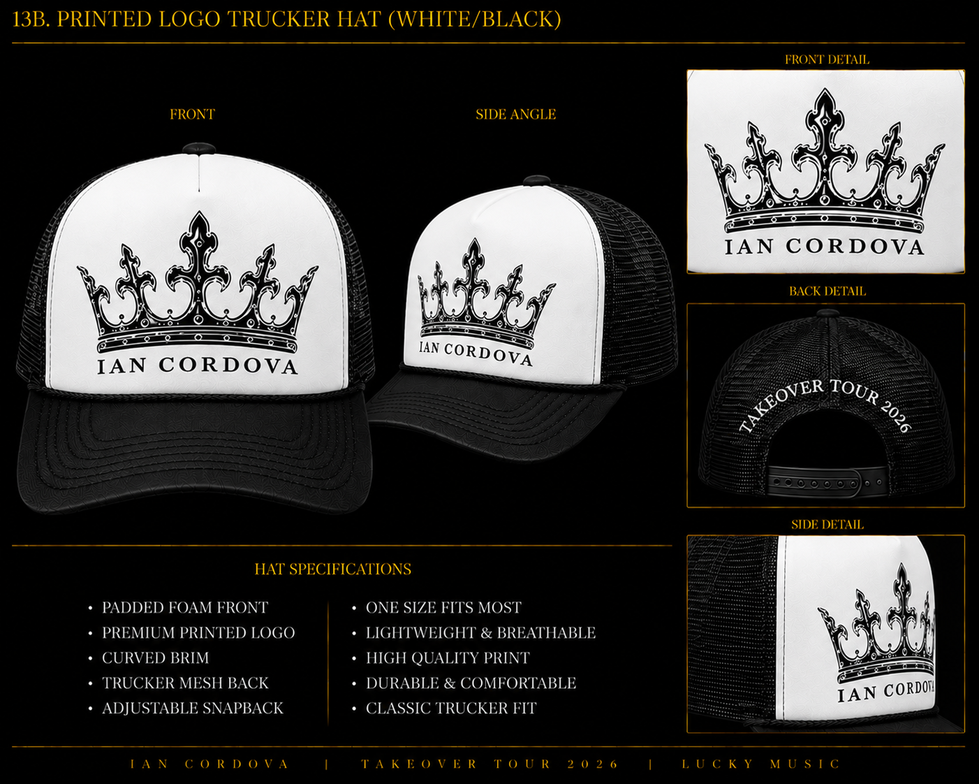 Printed Logo Trucker Hat concept board