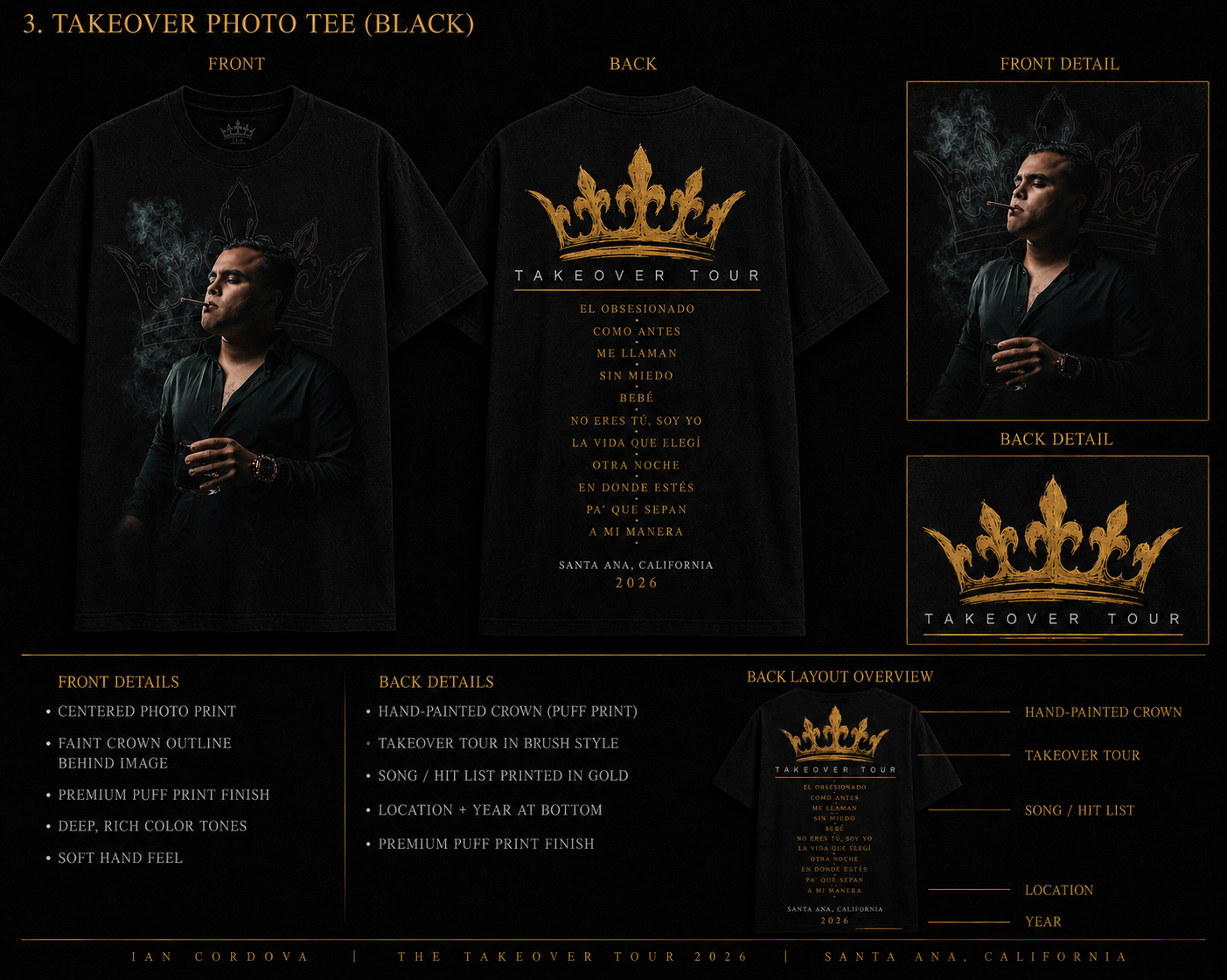 Takeover Photo Tee concept board